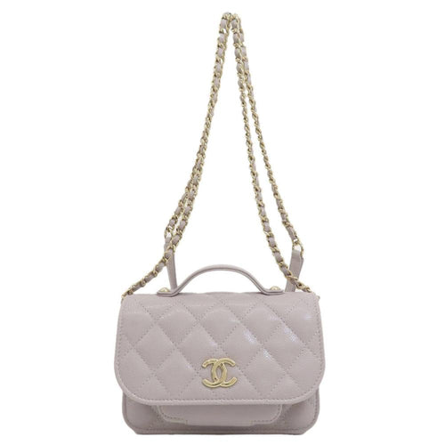 Grey Leather Chanel Shoulder Bag
