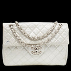 Grey Leather Chanel Flap Bag