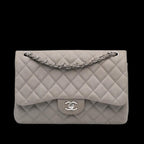 Grey Leather Chanel Flap Bag