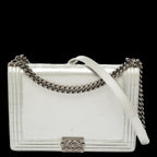 Grey Leather Chanel Flap Bag