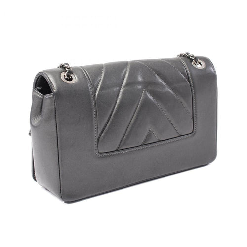 Grey Leather Chanel Shoulder Bag
