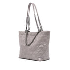 Grey Leather Chanel Tote