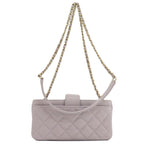 Grey Leather Chanel Shoulder Bag