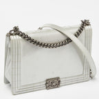 Grey Leather Chanel Flap Bag