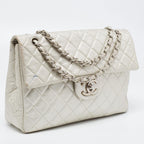 Grey Leather Chanel Flap Bag
