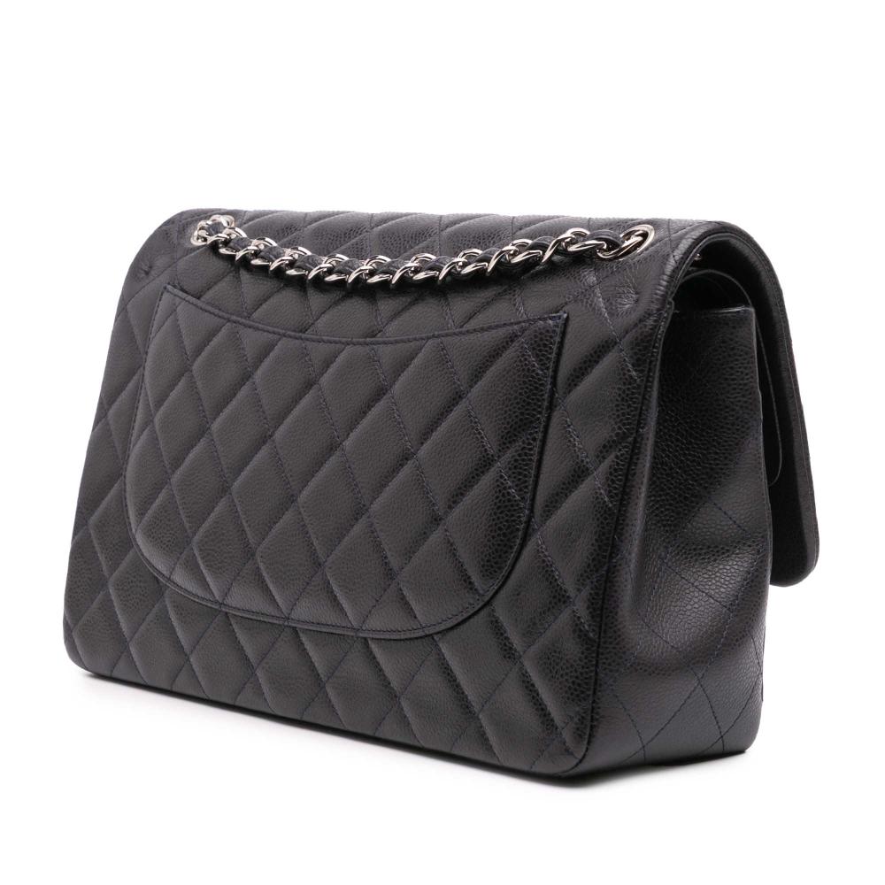 Grey Leather Chanel Flap Bag