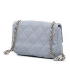 Grey Leather Chanel Flap Bag