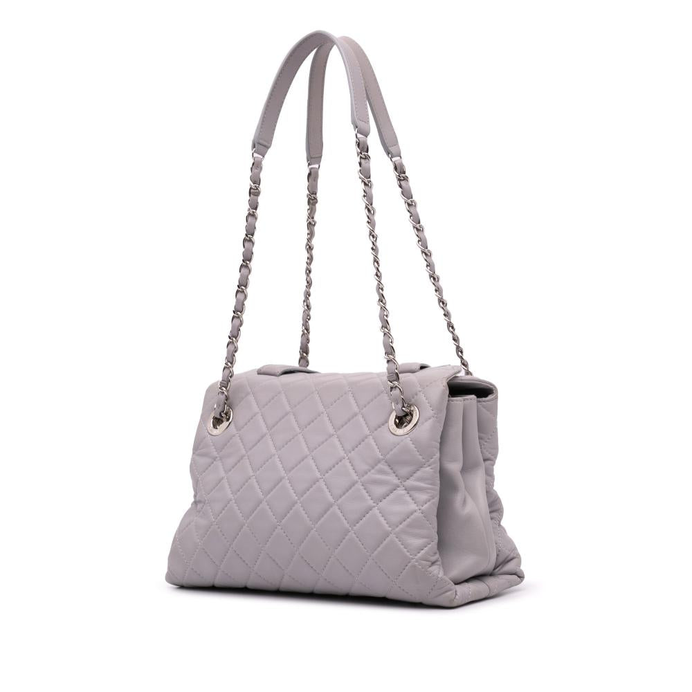 Grey Leather Chanel Tote