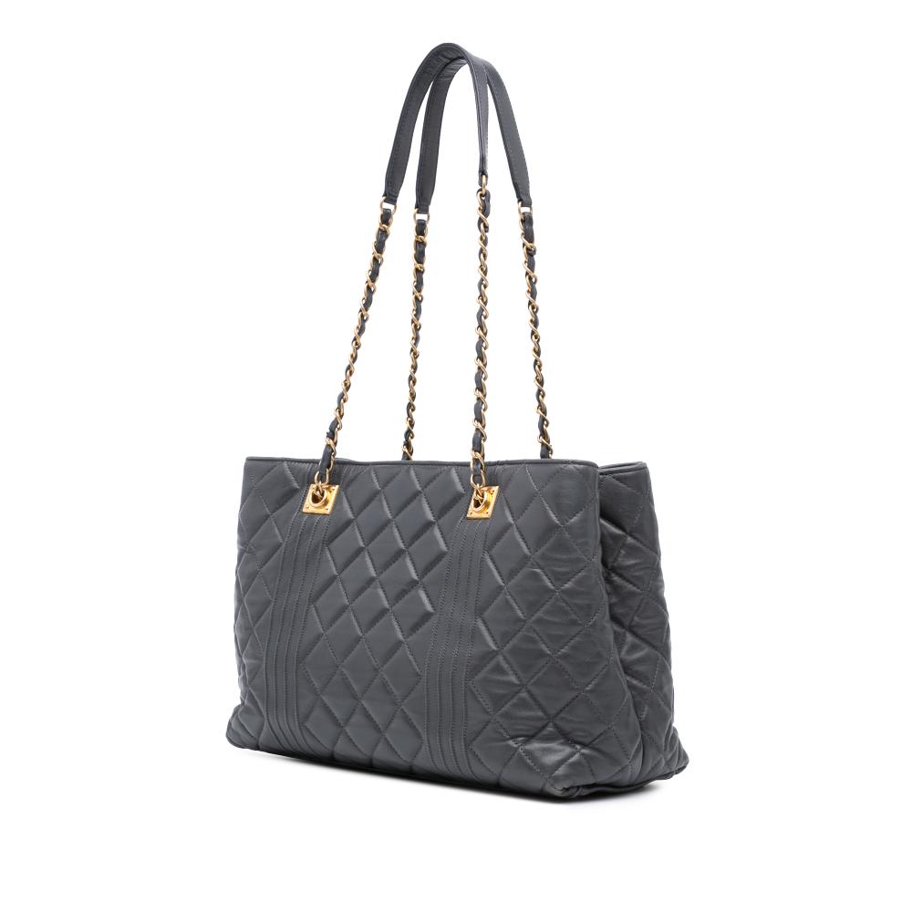 Grey Leather Chanel Tote