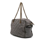 Grey Leather Chanel Shoulder Bag