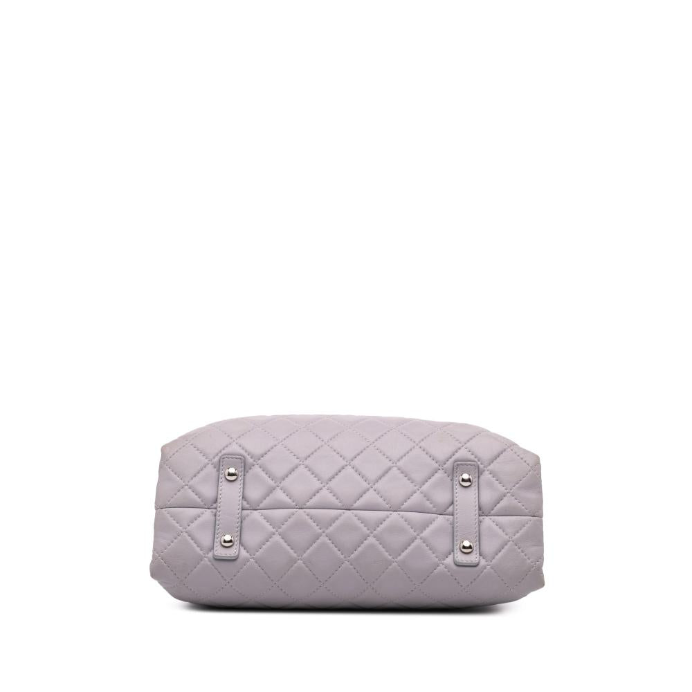 Grey Leather Chanel Tote