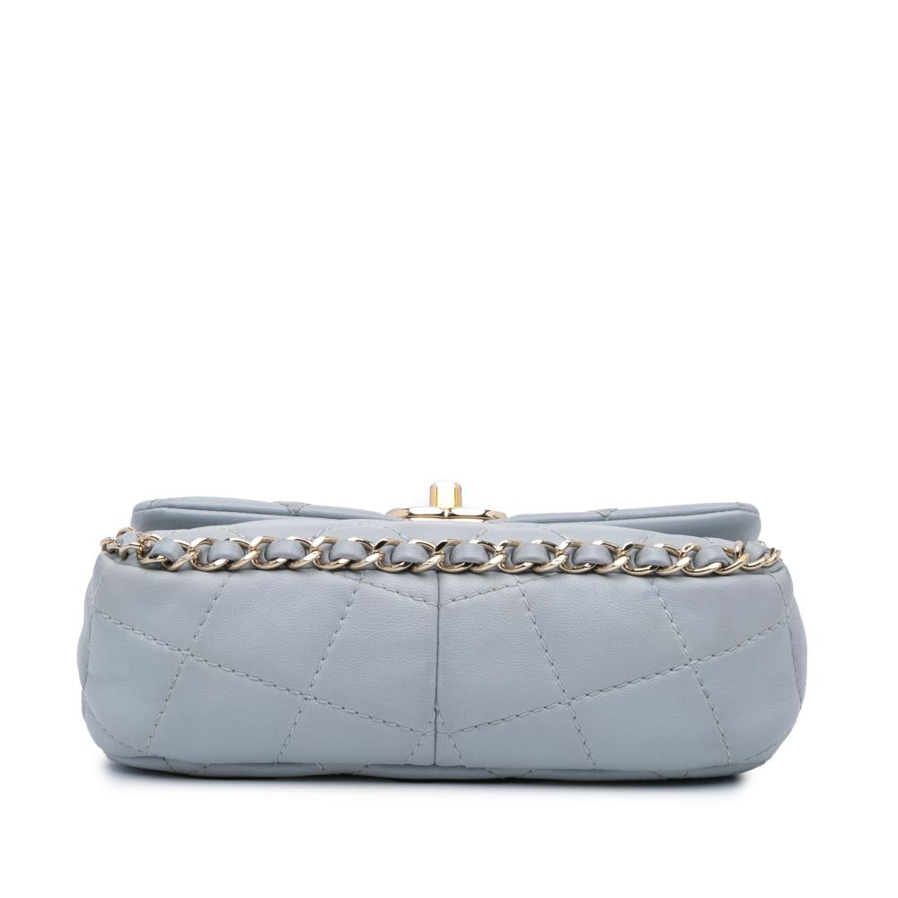 Grey Leather Chanel Flap Bag