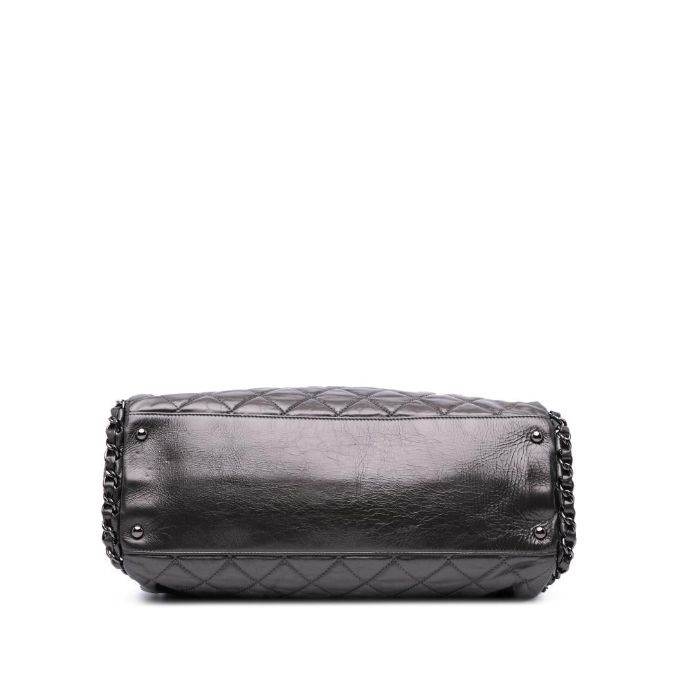 Grey Leather Chanel Tote