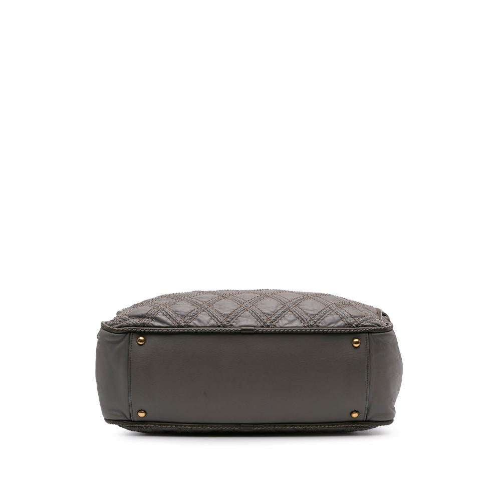 Grey Leather Chanel Shoulder Bag