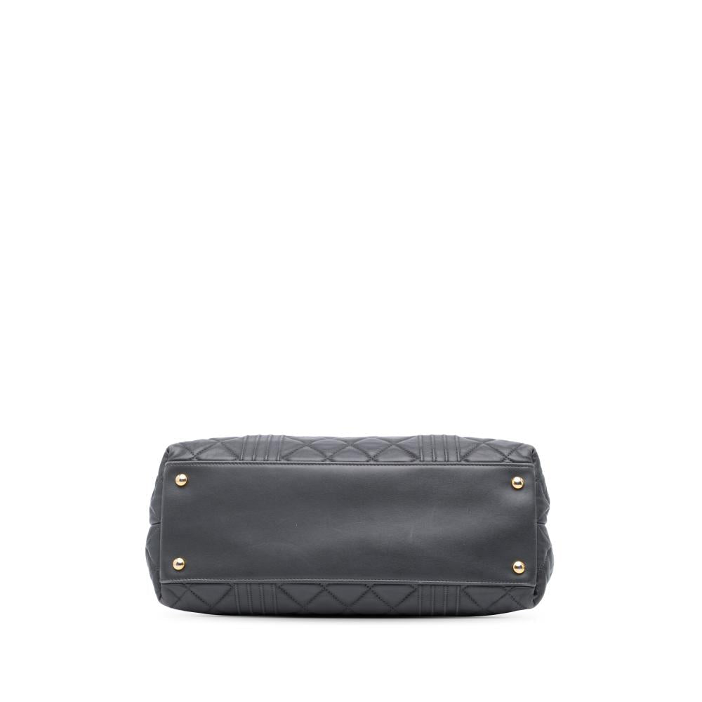 Grey Leather Chanel Tote