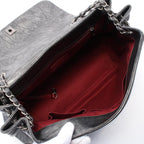 Grey Leather Chanel Flap Bag