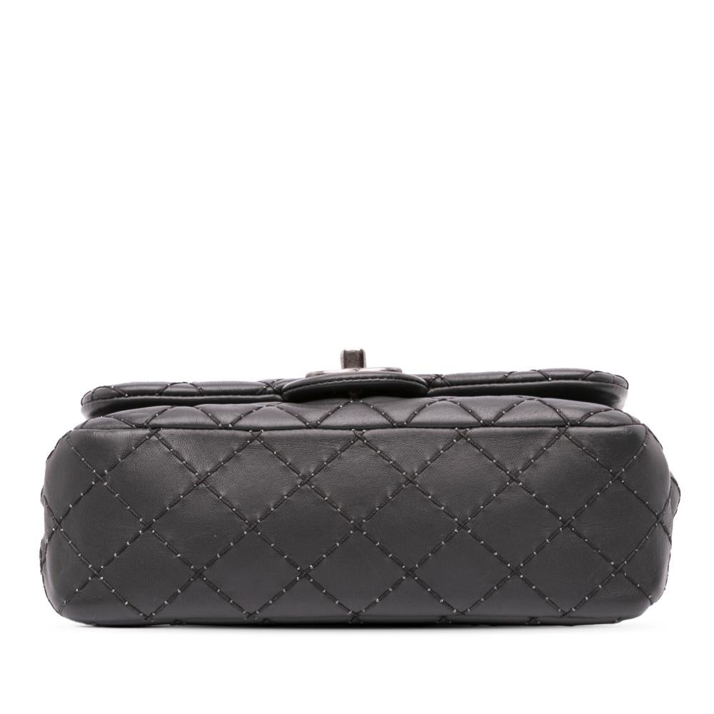 Grey Leather Chanel Shoulder Bag