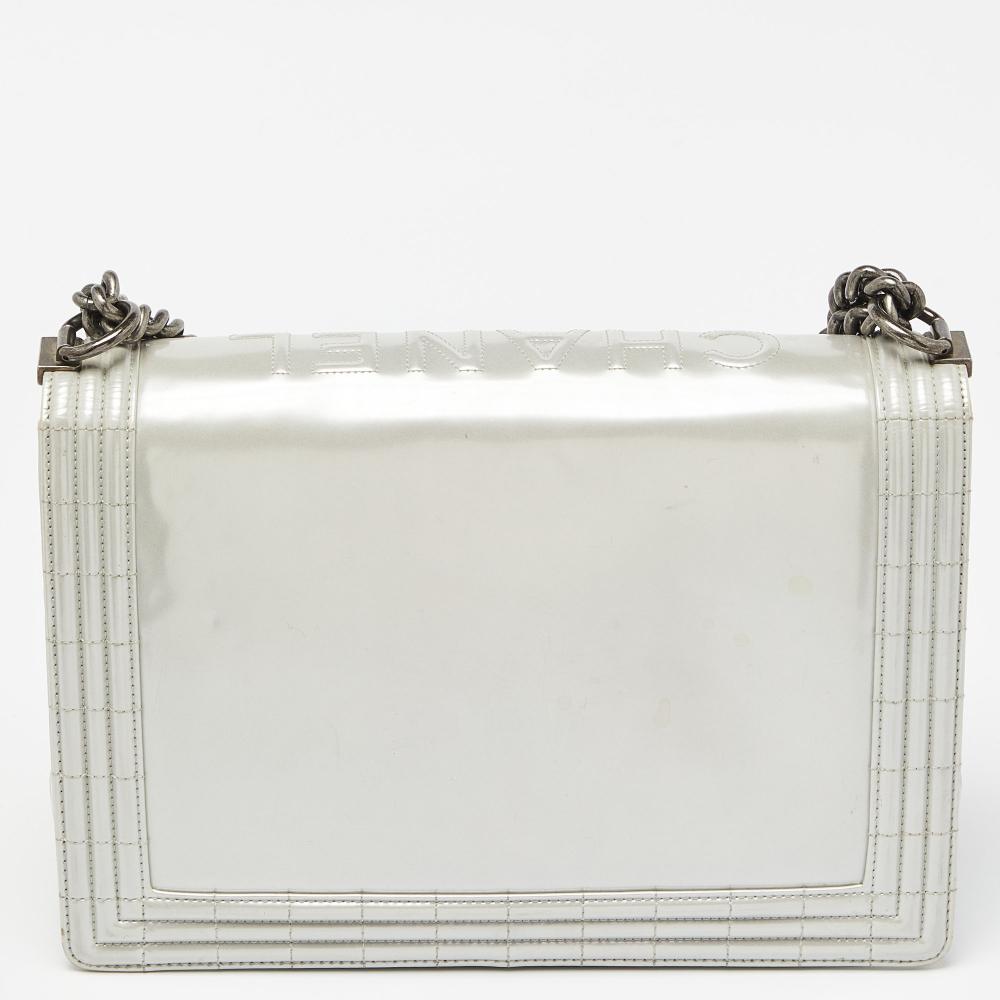 Grey Leather Chanel Flap Bag