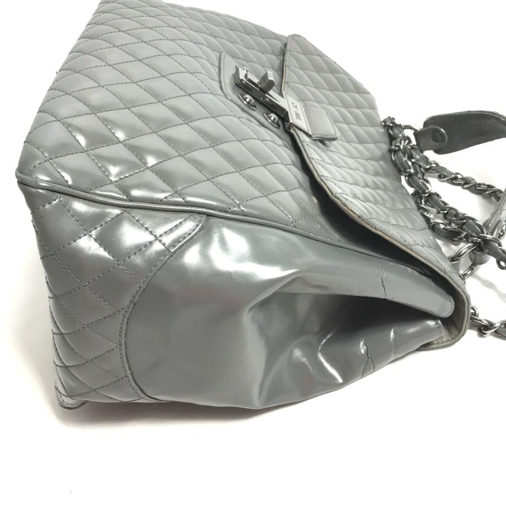 Grey Leather Chanel Shoulder Bag