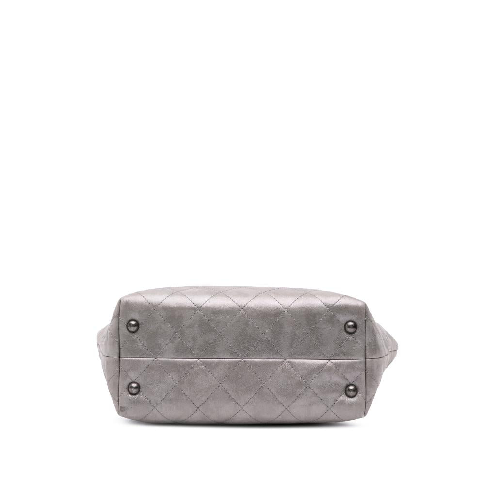 Grey Leather Chanel Tote