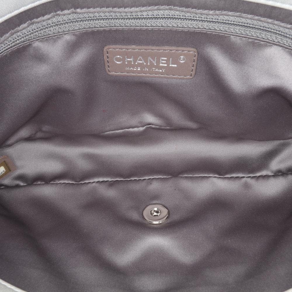 Grey Leather Chanel Flap Bag