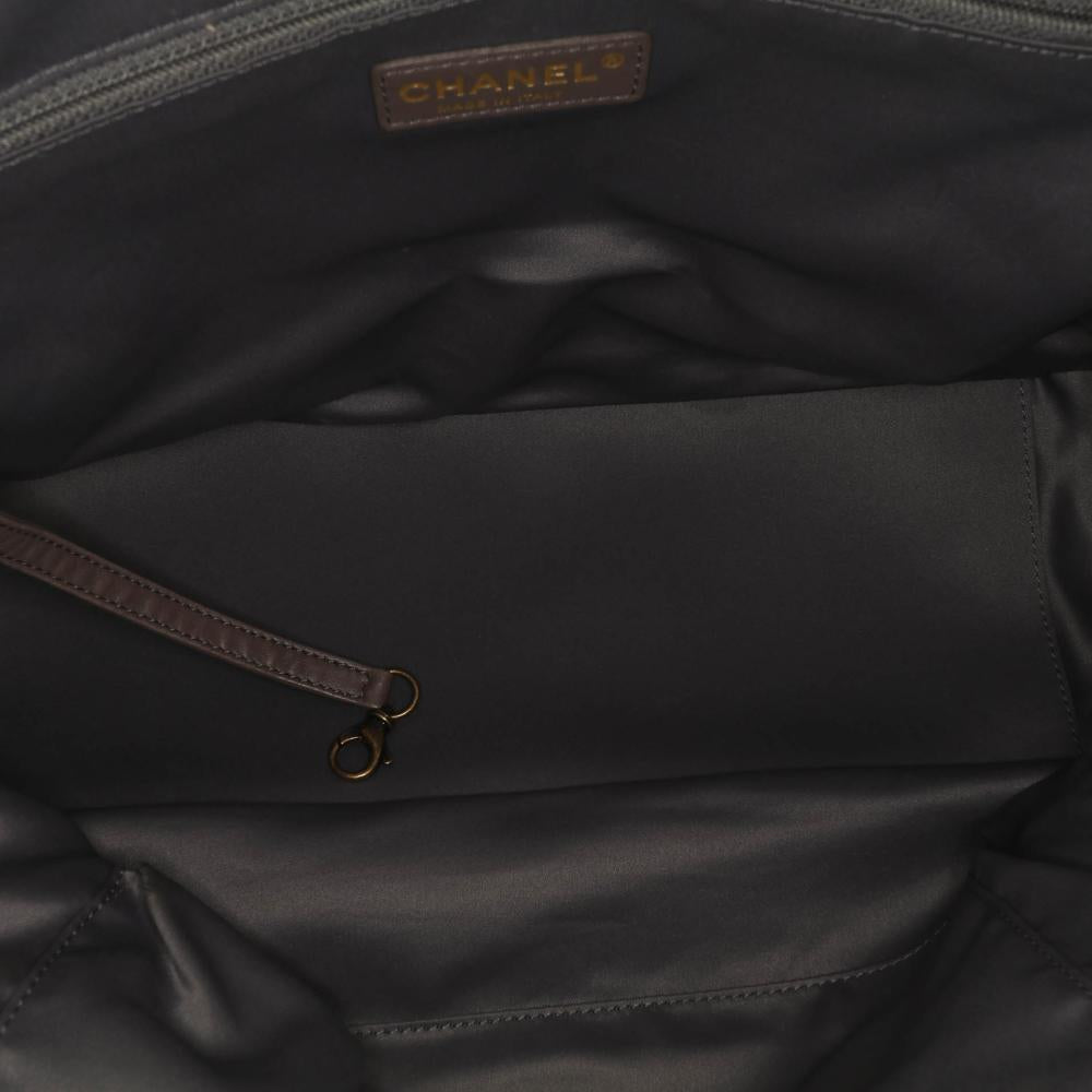 Grey Leather Chanel Shoulder Bag