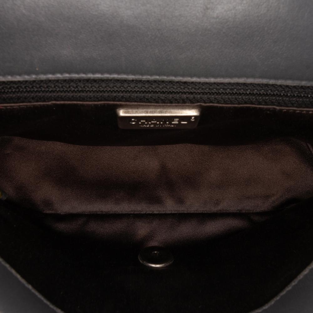 Grey Leather Chanel Shoulder Bag