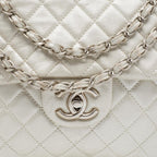 Grey Leather Chanel Flap Bag