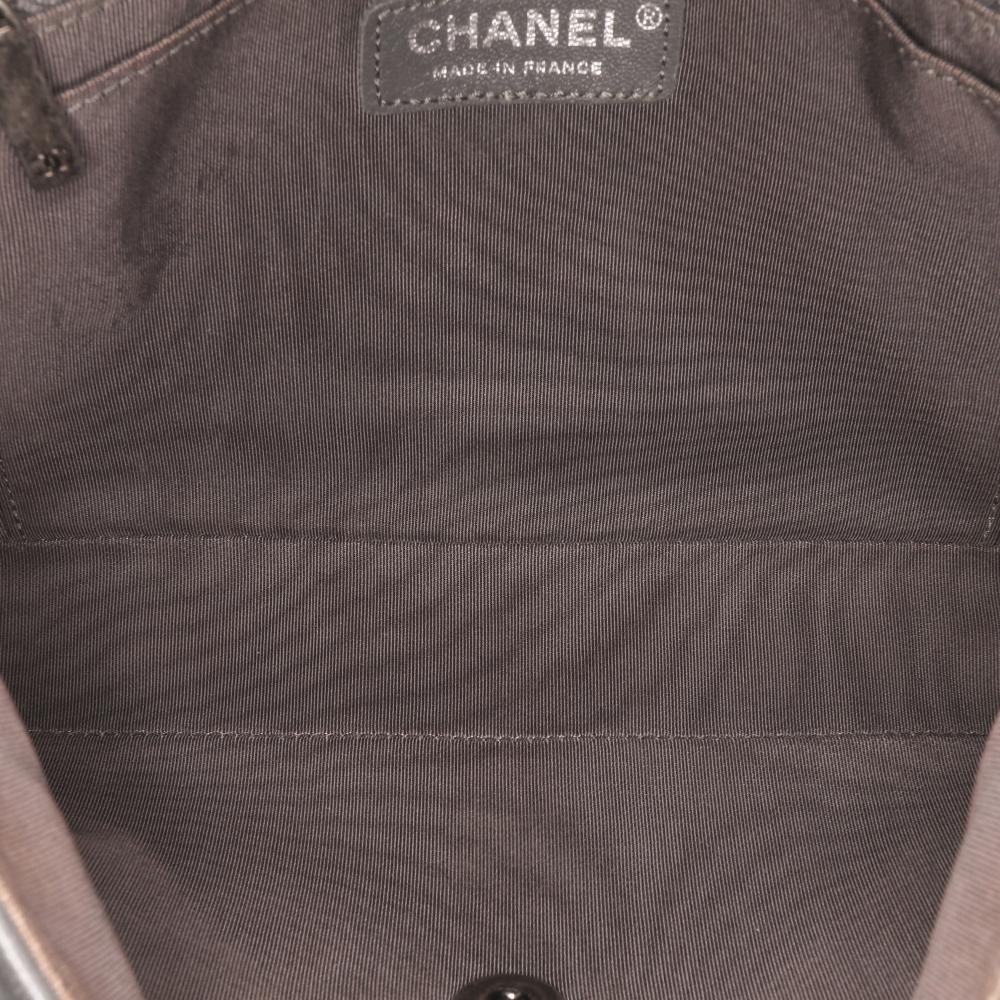 Grey Leather Chanel Flap Bag