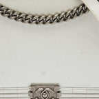 Grey Leather Chanel Flap Bag