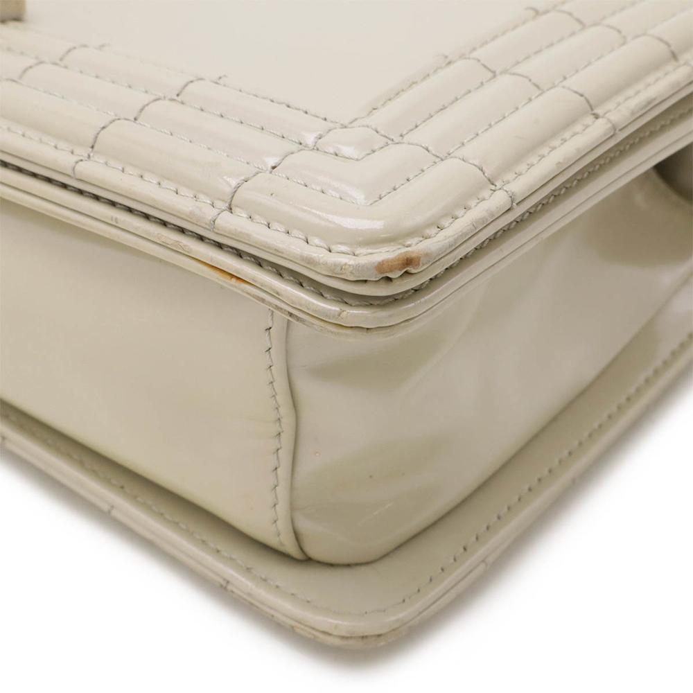 Grey Leather Chanel Shoulder Bag