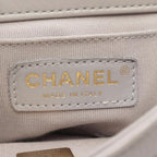 Grey Leather Chanel Shoulder Bag