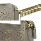 Grey Leather Chanel Shoulder Bag