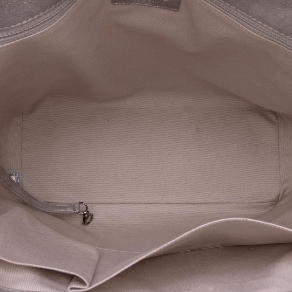 Grey Leather Chanel Tote