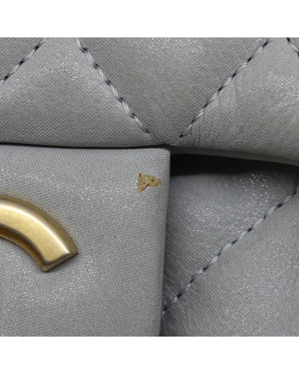 Grey Leather Chanel Shoulder Bag