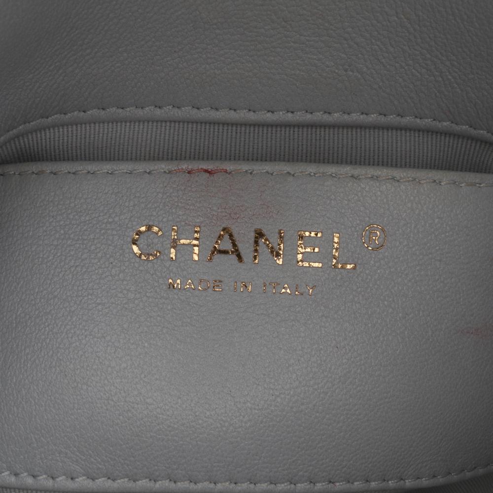 Grey Leather Chanel Flap Bag