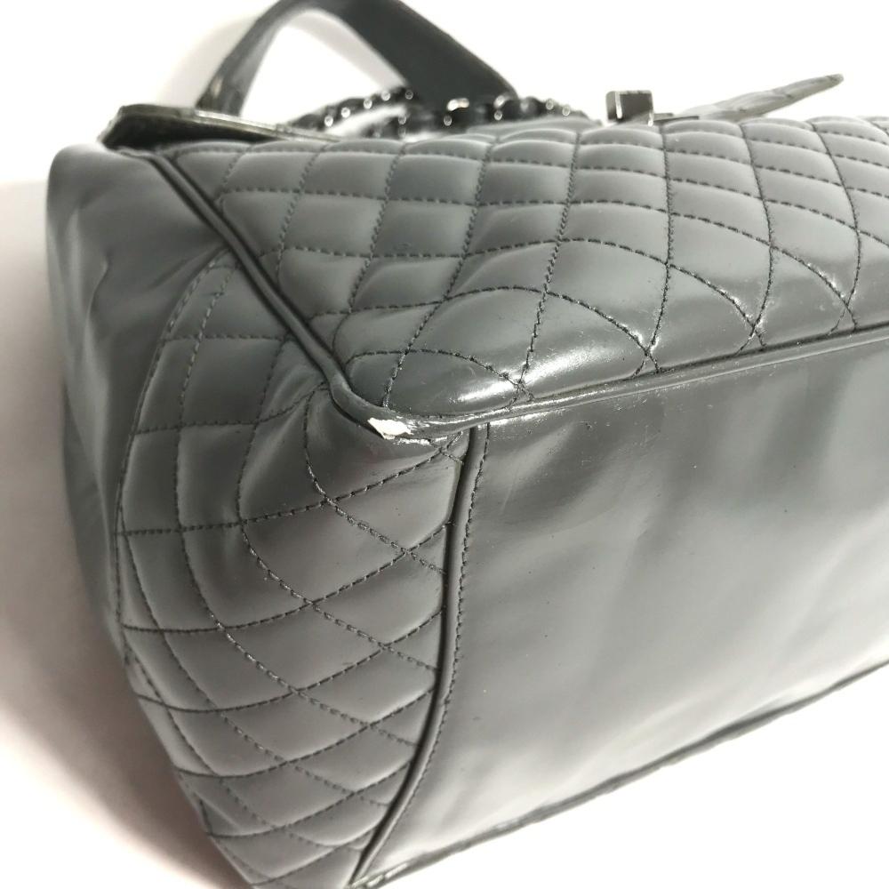 Grey Leather Chanel Shoulder Bag