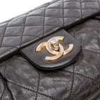 Grey Leather Chanel Flap Bag