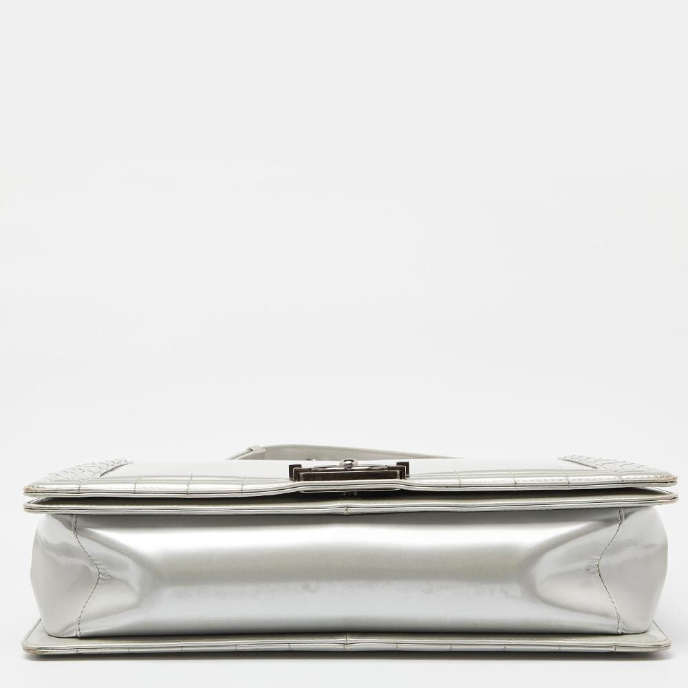 Grey Leather Chanel Flap Bag