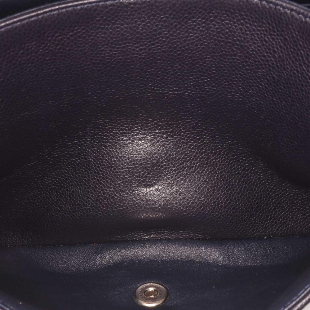 Grey Leather Chanel Flap Bag