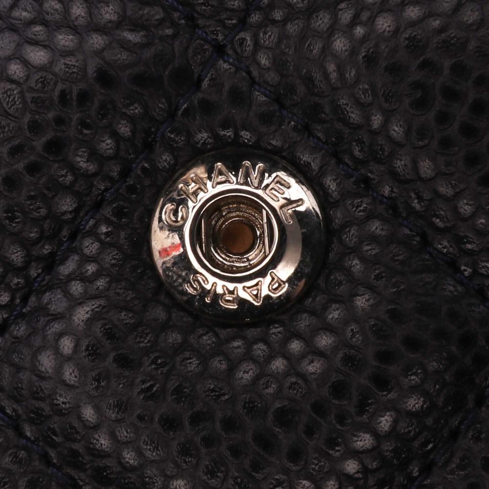 Grey Leather Chanel Flap Bag