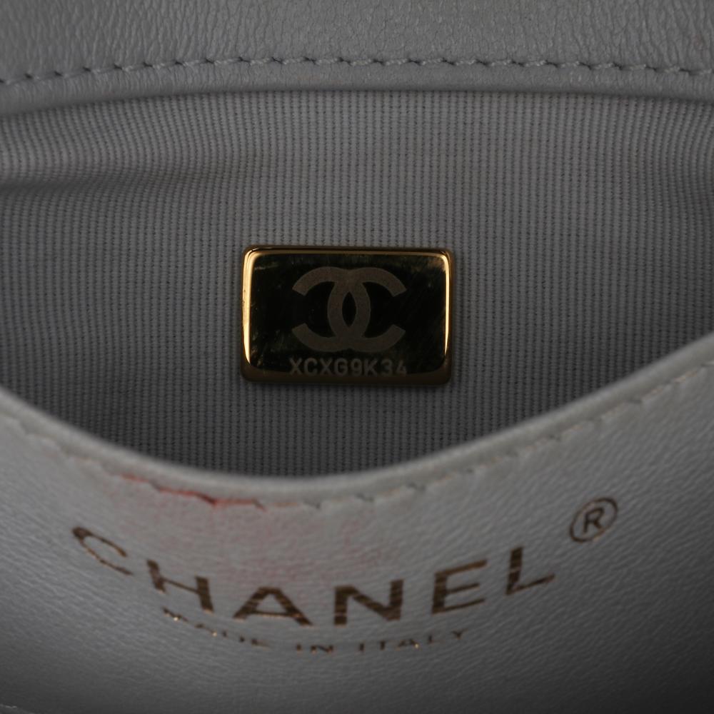 Grey Leather Chanel Flap Bag