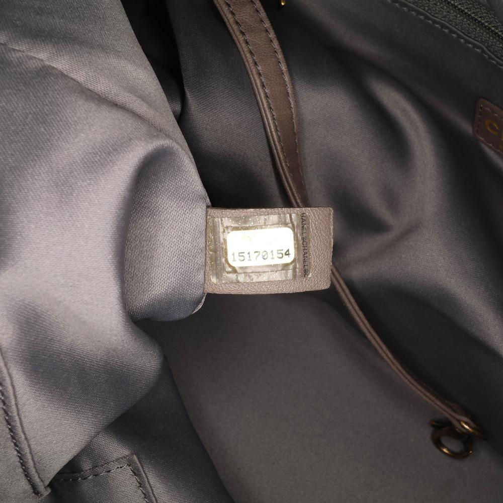 Grey Leather Chanel Shoulder Bag