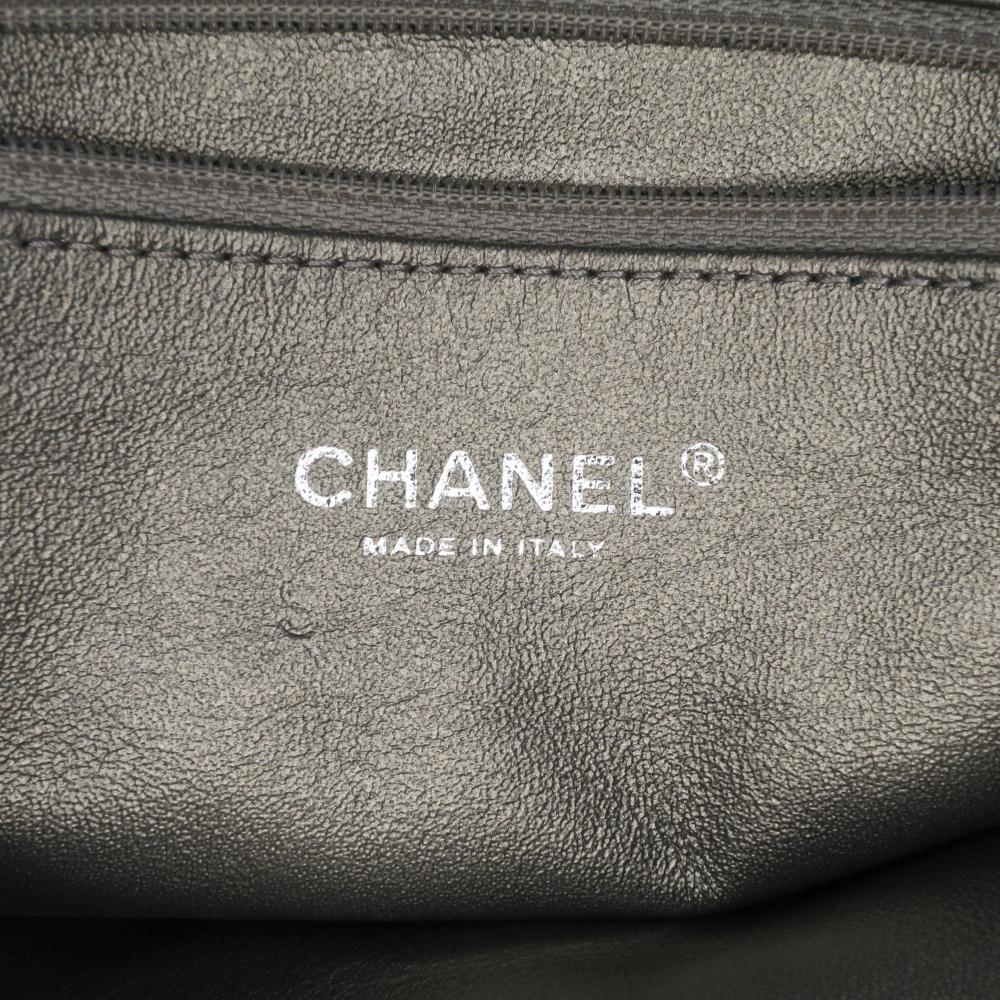 Grey Leather Chanel Flap Bag