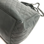 Grey Leather Chanel Shoulder Bag