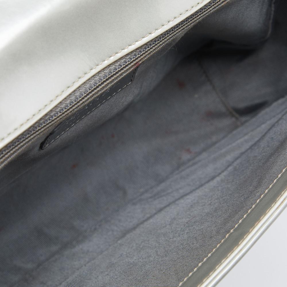 Grey Leather Chanel Flap Bag