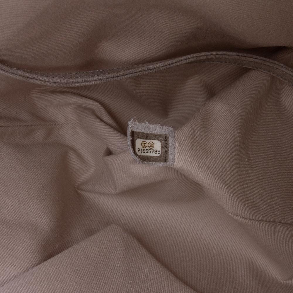 Grey Leather Chanel Tote