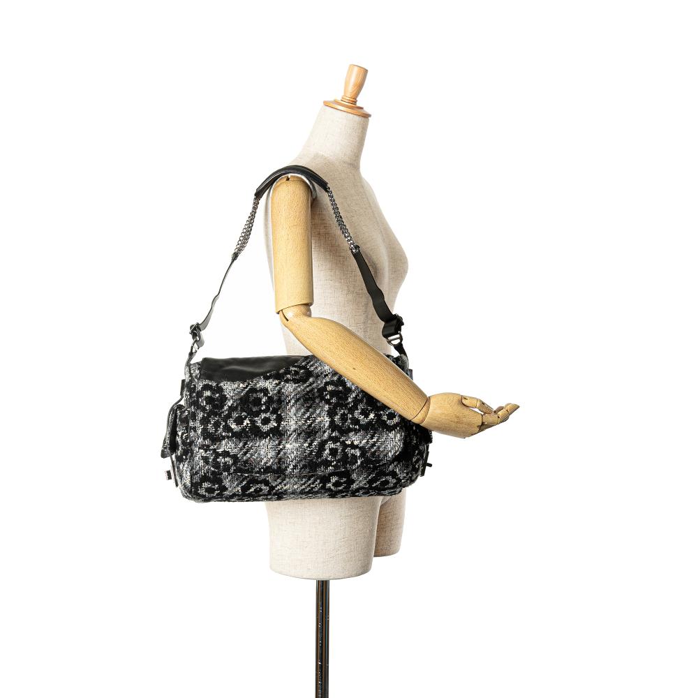 Grey Leather Chanel Flap Bag