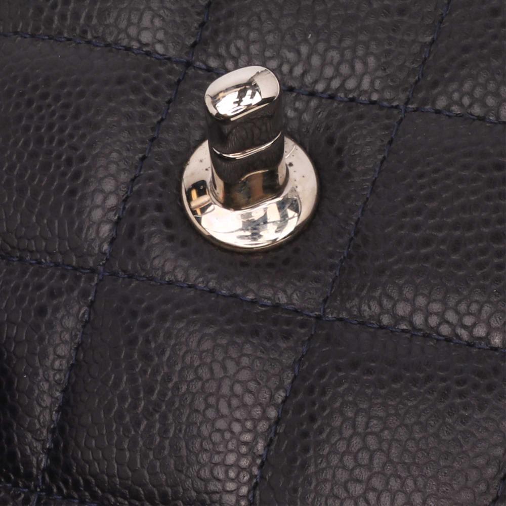 Grey Leather Chanel Flap Bag