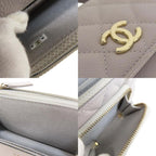 Grey Leather Chanel Shoulder Bag
